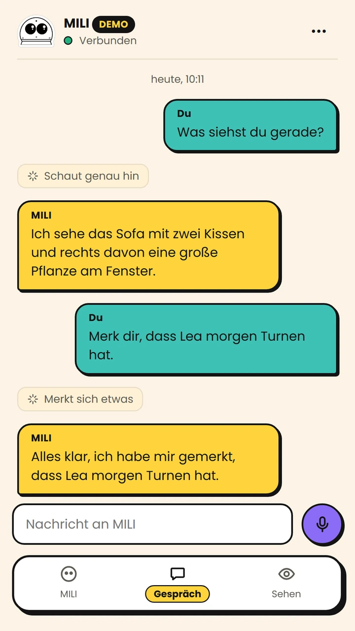 App: Gespräch mit MILI